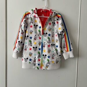 Disney Kids' White Hoodie with Rainbow Accents
